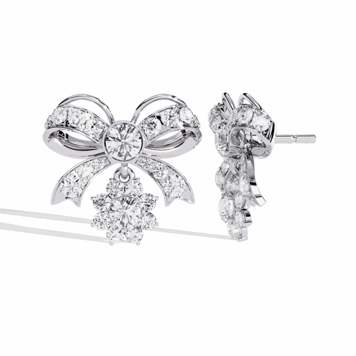 2.25 Carat Flora Round Diamond Dangle Earrings  Image 4