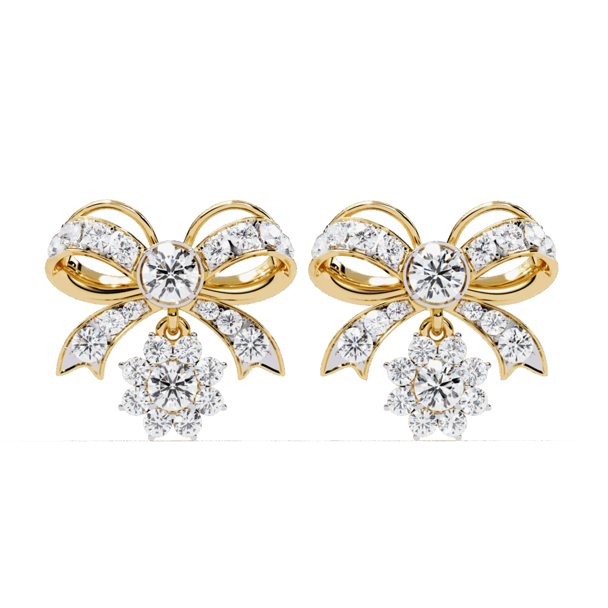 2.25 Carat Flora Round Diamond Dangle Earrings  Image 5