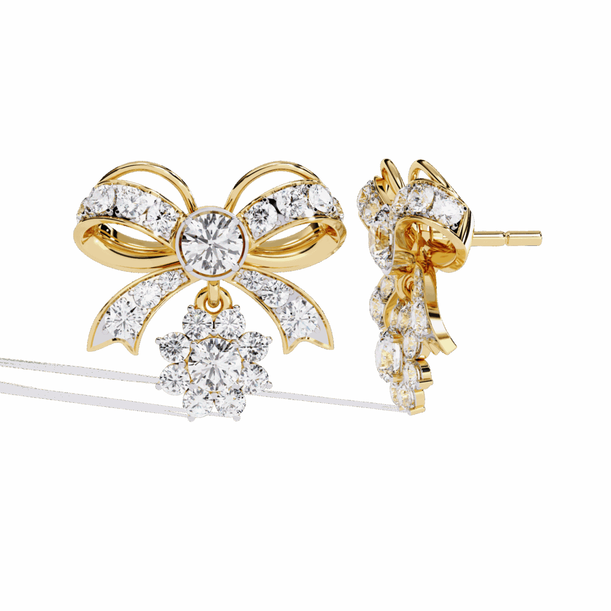 2.25 Carat Flora Round Diamond Dangle Earrings  Image 8