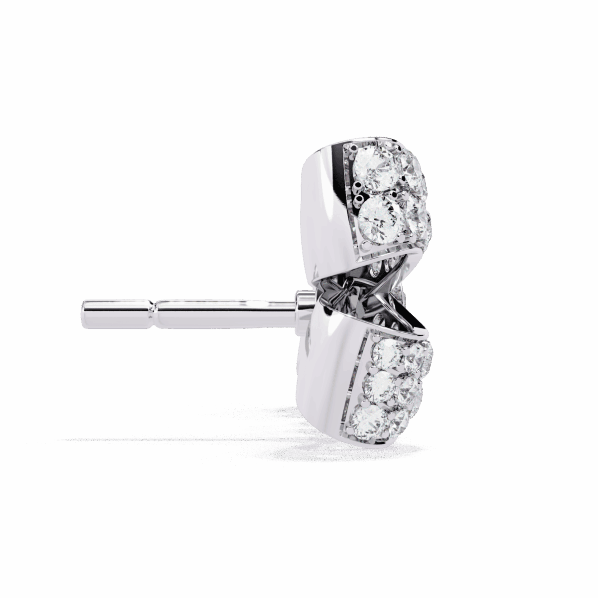 1 Carat Brilliant Round Cluster Diamond Stud Earrings  Image 2