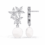 2.5 Carat Petal Marquise Diamond Dangle Earrings - Image 5