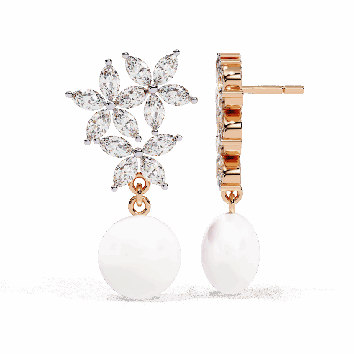 2.5 Carat Petal Marquise Diamond Dangle Earrings  Image 15