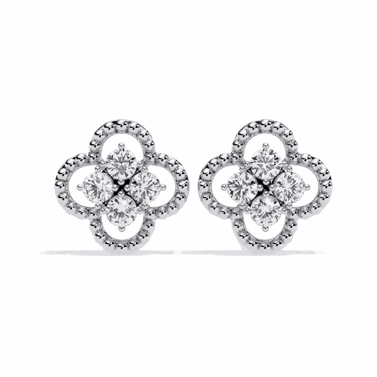 0.9 Carat Petite Round Diamond Stud Earrings  Image 1