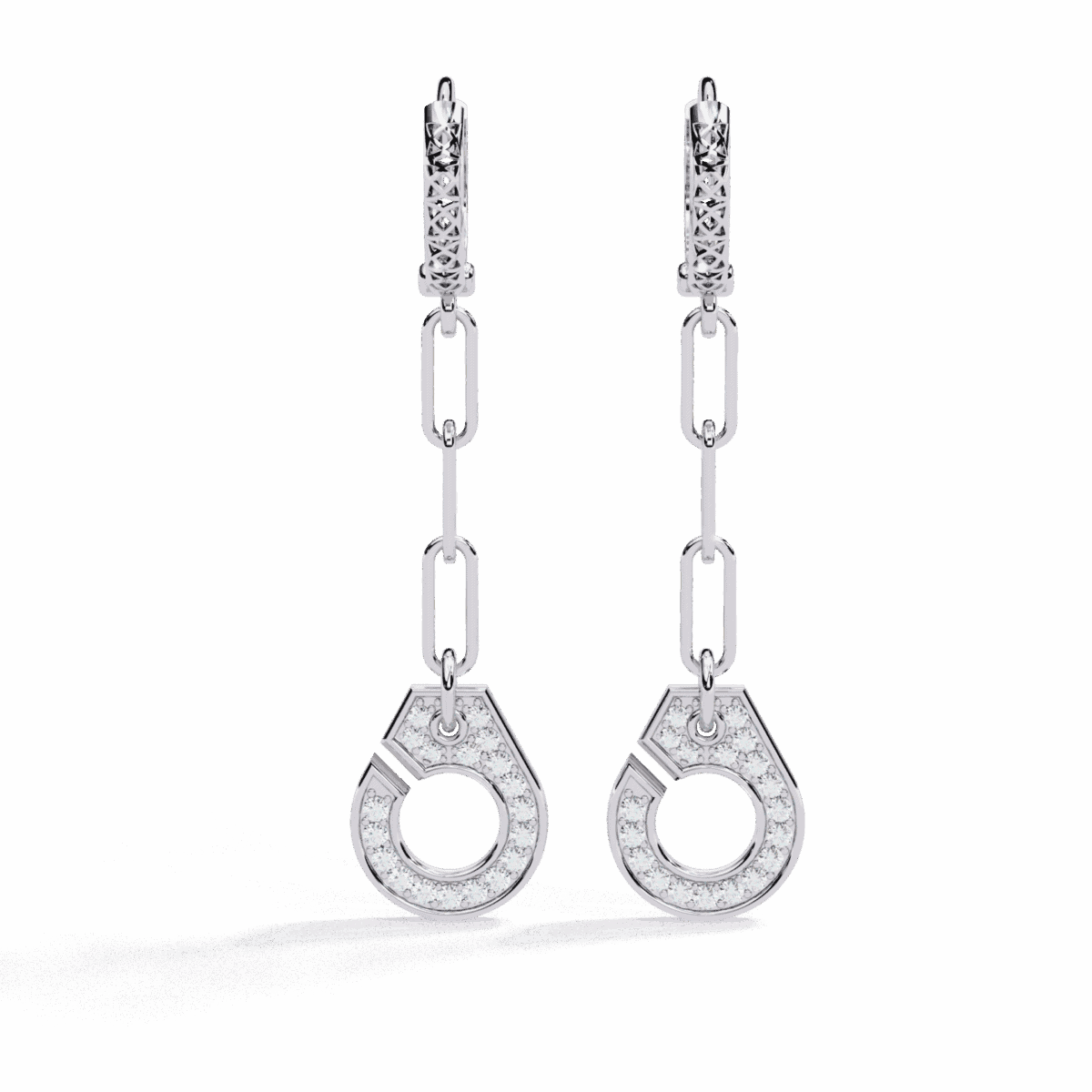 ER14052P11 0.5 Carat Trinity Round Diamond Dangle Earrings Image 1