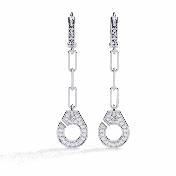 0.5 Carat Trinity Round Diamond Dangle Earrings