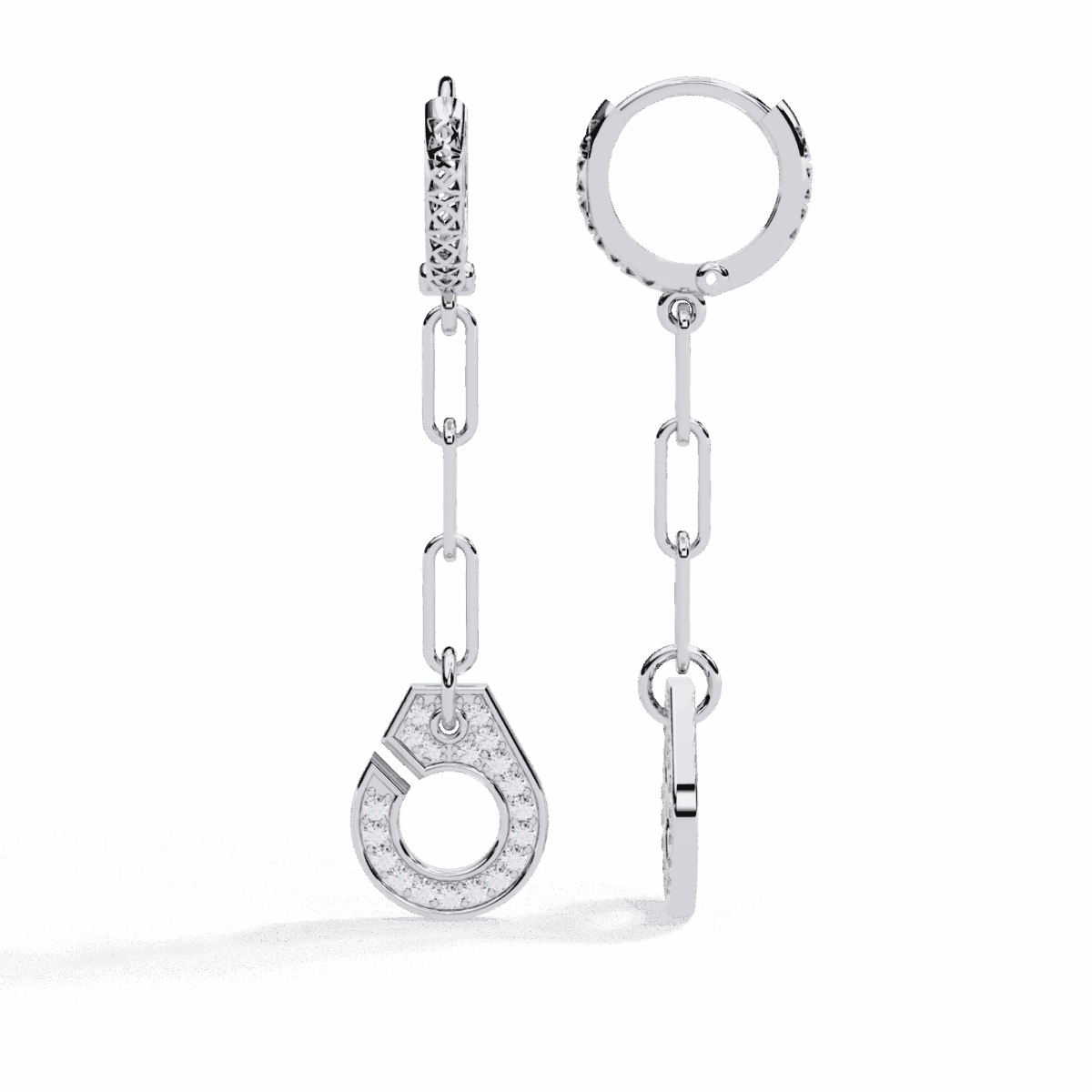 0.5 Carat Trinity Round Diamond Dangle Earrings  Image 4