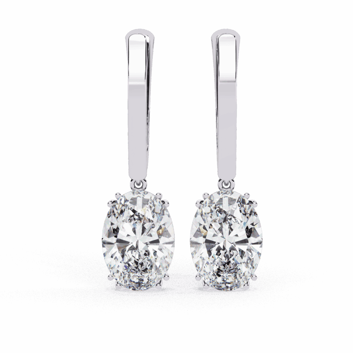 1.5 Carat Classic Oval Diamond Drop Earrings  Image 1