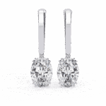 1.5 Carat Classic Oval Diamond Drop Earrings