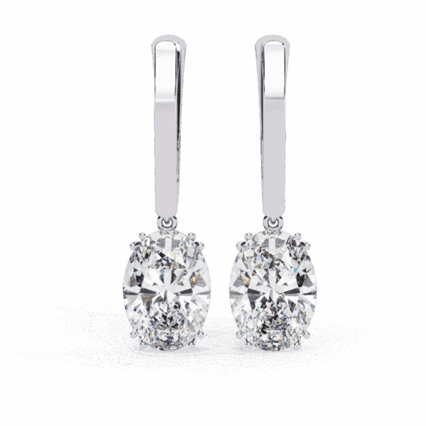 1.5 Carat Classic Oval Diamond Drop Earrings