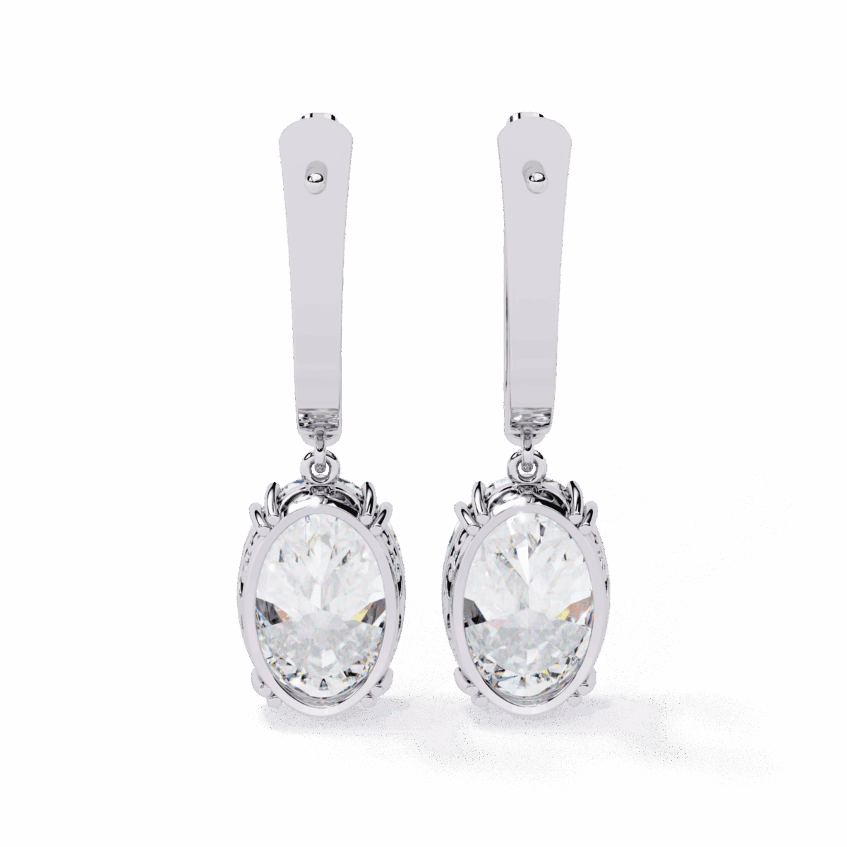 1.5 Carat Classic Oval Diamond Drop Earrings  Image 3