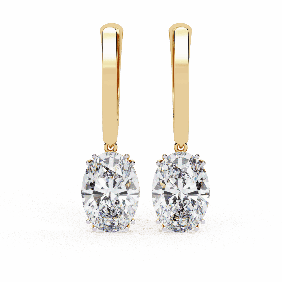 1.5 Carat Classic Oval Diamond Drop Earrings  Image 5