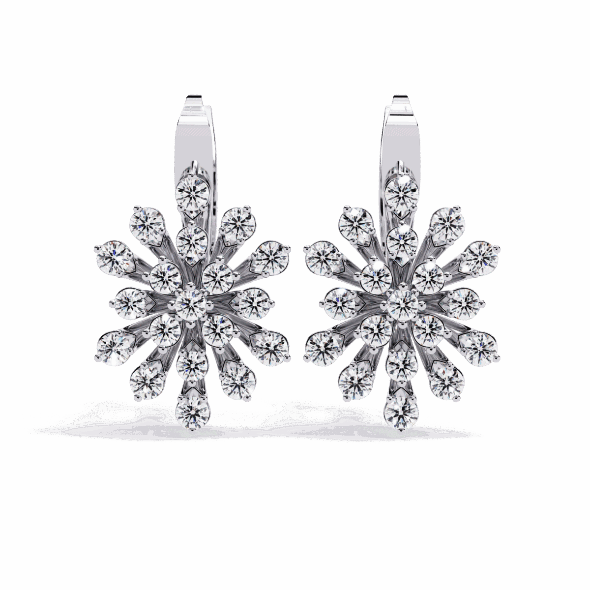 1.75 Carat Radiant Round Diamond Bali Earrings  Image 1