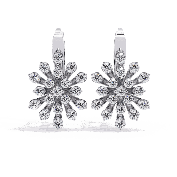 1.75 Carat Radiant Round Diamond Bali Earrings