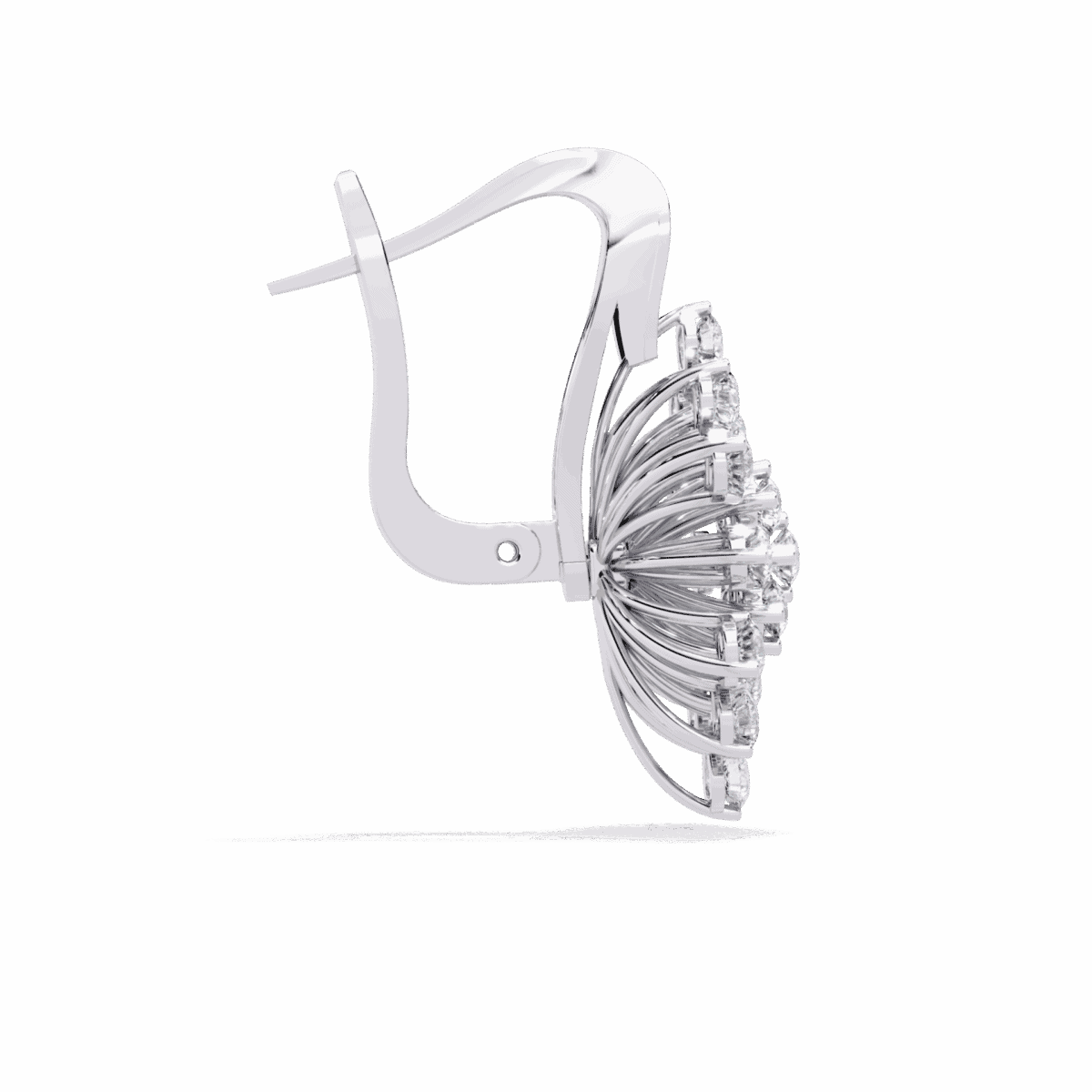 1.75 Carat Radiant Round Diamond Bali Earrings  Image 2