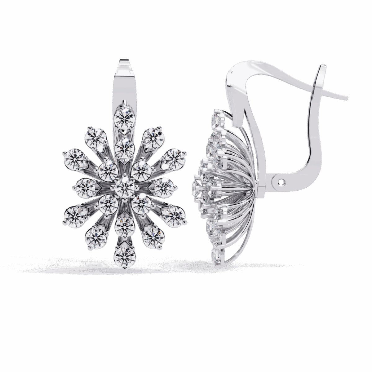 1.75 Carat Radiant Round Diamond Bali Earrings  Image 4