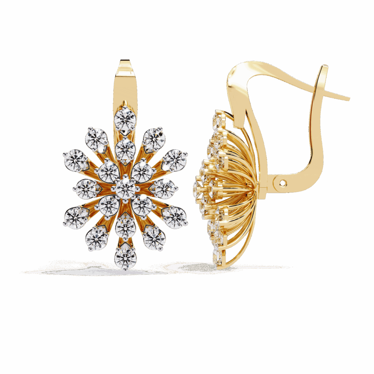 1.75 Carat Radiant Round Diamond Bali Earrings  Image 8