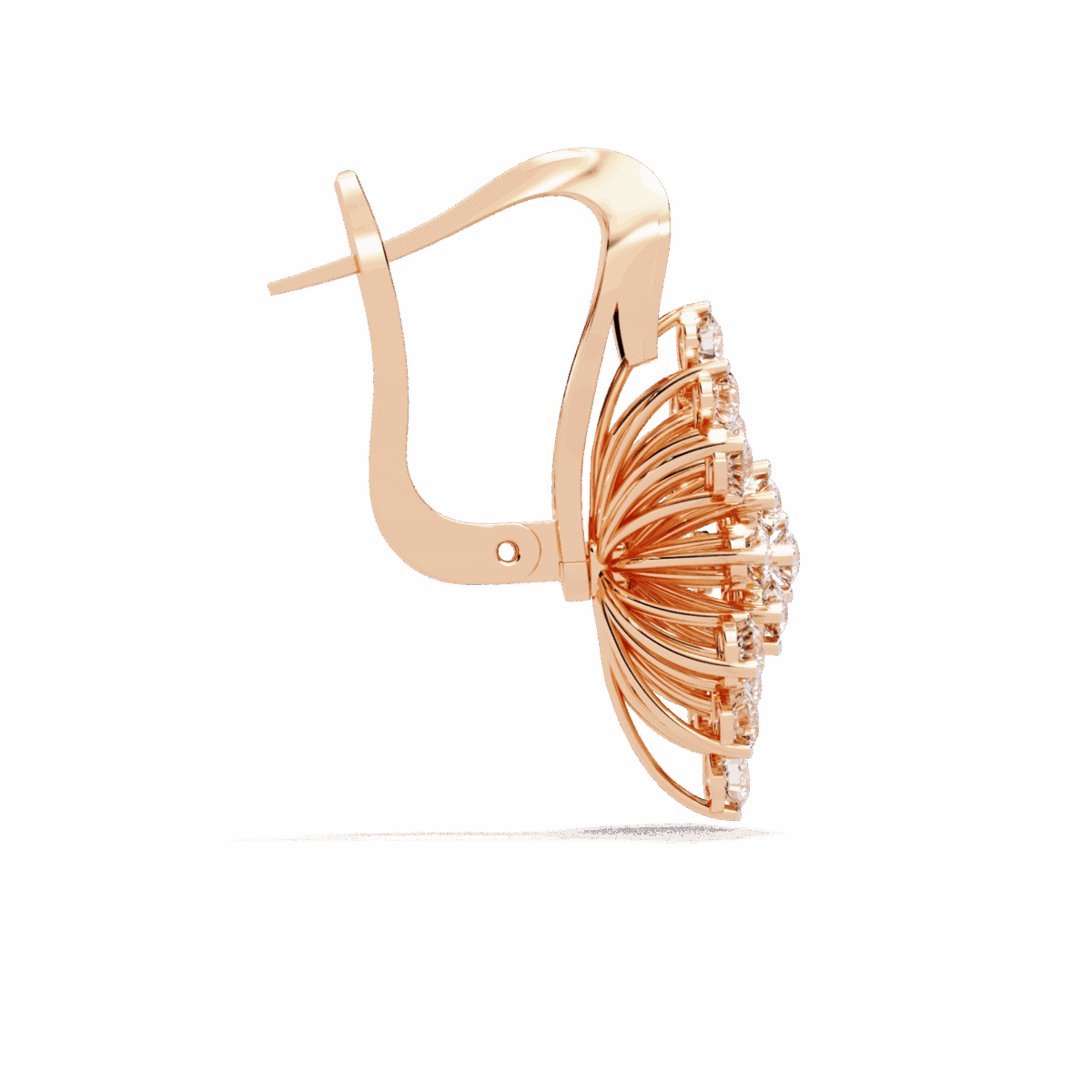 1.75 Carat Radiant Round Diamond Bali Earrings  Image 10