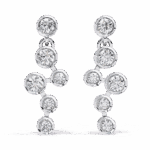 0.4 Carat Cascade Round Diamond Dangle Earrings