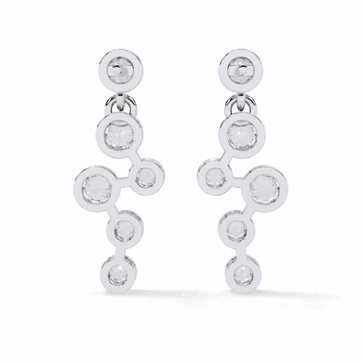 0.4 Carat Cascade Round Diamond Dangle Earrings  Image 3