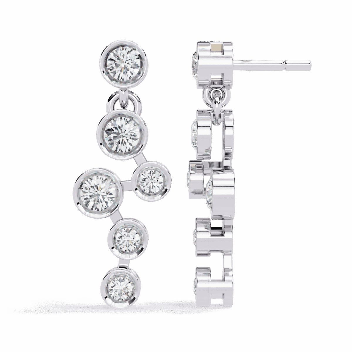 0.4 Carat Cascade Round Diamond Dangle Earrings  Image 4