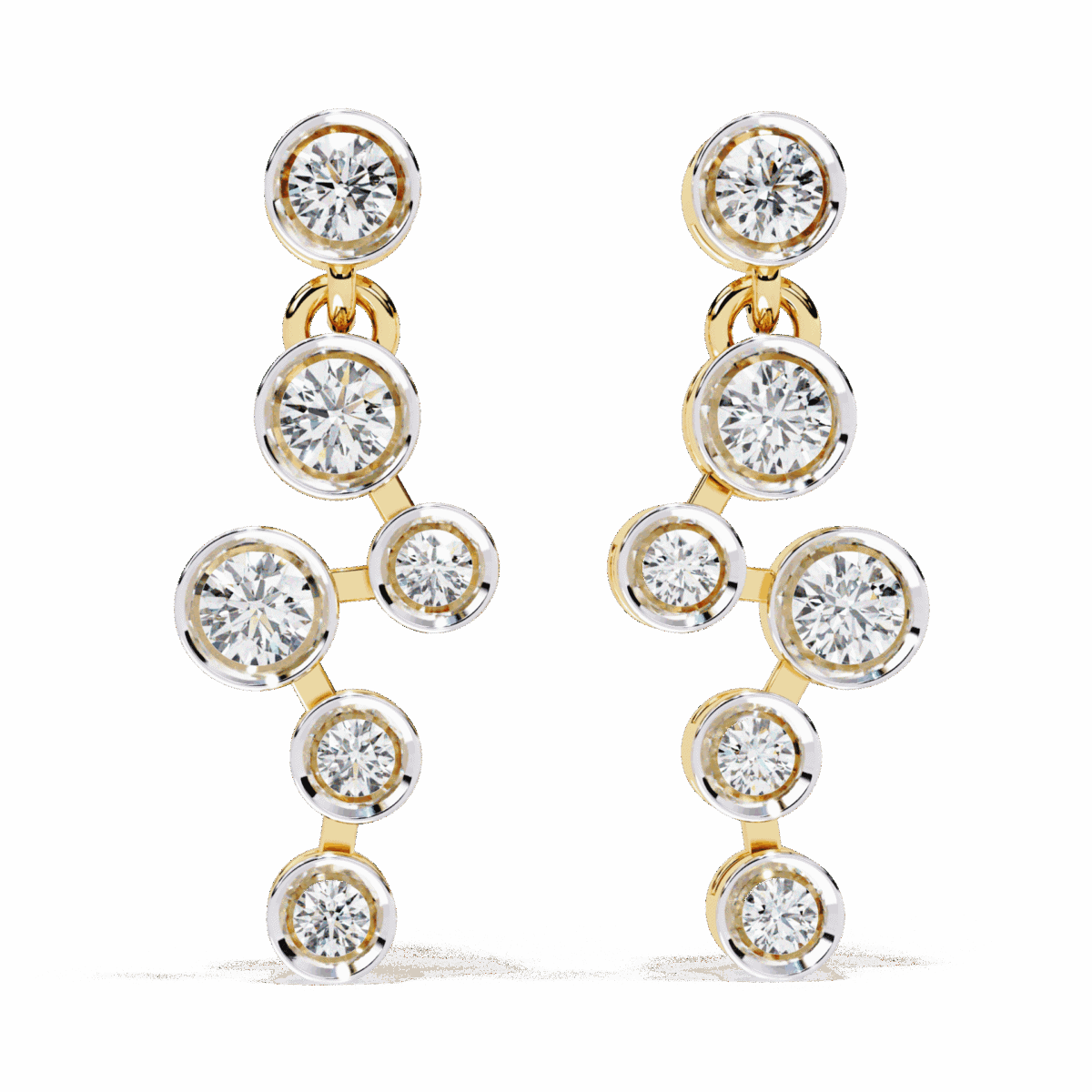 0.4 Carat Cascade Round Diamond Dangle Earrings  Image 5