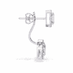 3.5 Carat Aurora Emerald & Pear Diamond Dangle Earrings - Image 2