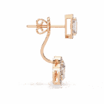 3.5 Carat Aurora Emerald & Pear Diamond Dangle Earrings - Image 10