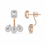 3.5 Carat Aurora Emerald & Pear Diamond Dangle Earrings - Image 12