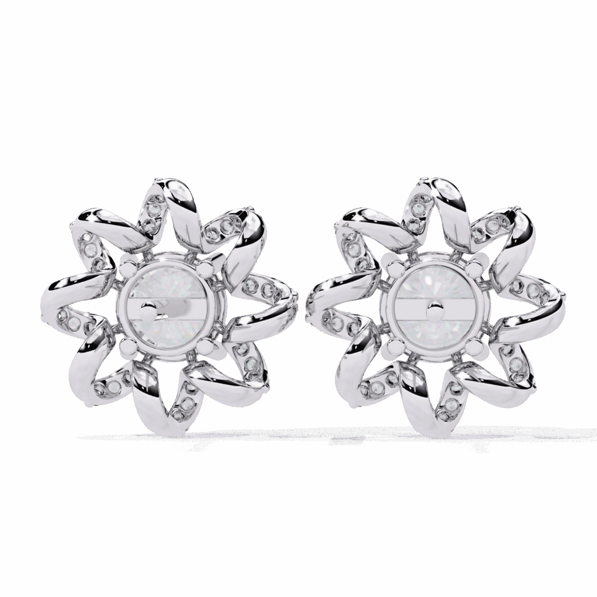 2 Carat Refined Twin Round Diamond Stud Earrings  Image 3