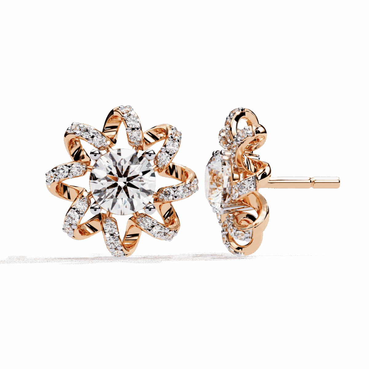 2 Carat Refined Twin Round Diamond Stud Earrings  Image 12