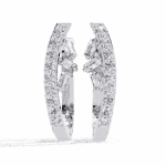 0.4 Carat Art Deco Baguette & Round Diamond Hoop Earrings