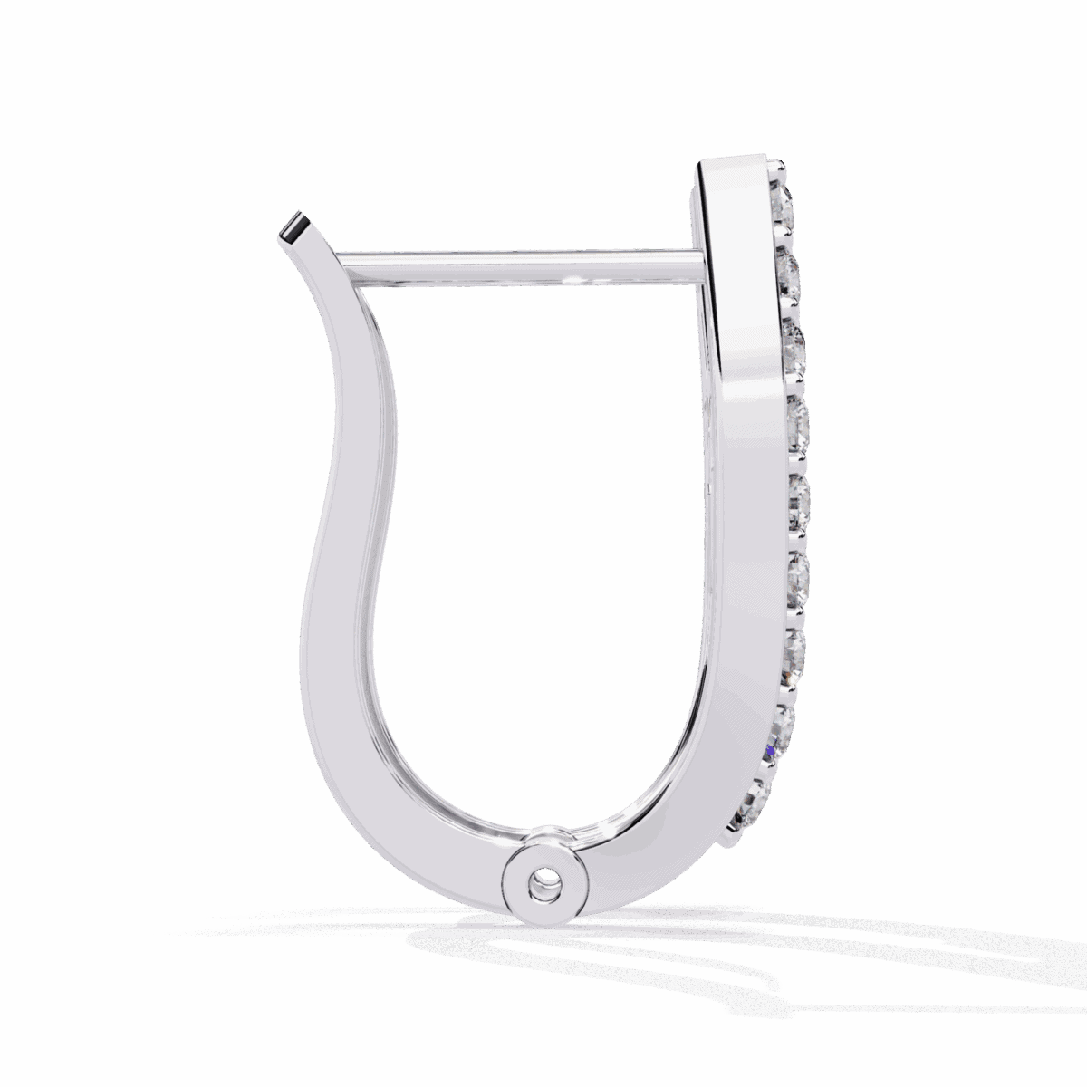 0.4 Carat Art Deco Baguette & Round Diamond Hoop Earrings  Image 2