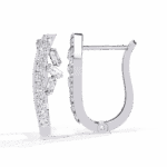 0.4 Carat Art Deco Baguette & Round Diamond Hoop Earrings - Image 4