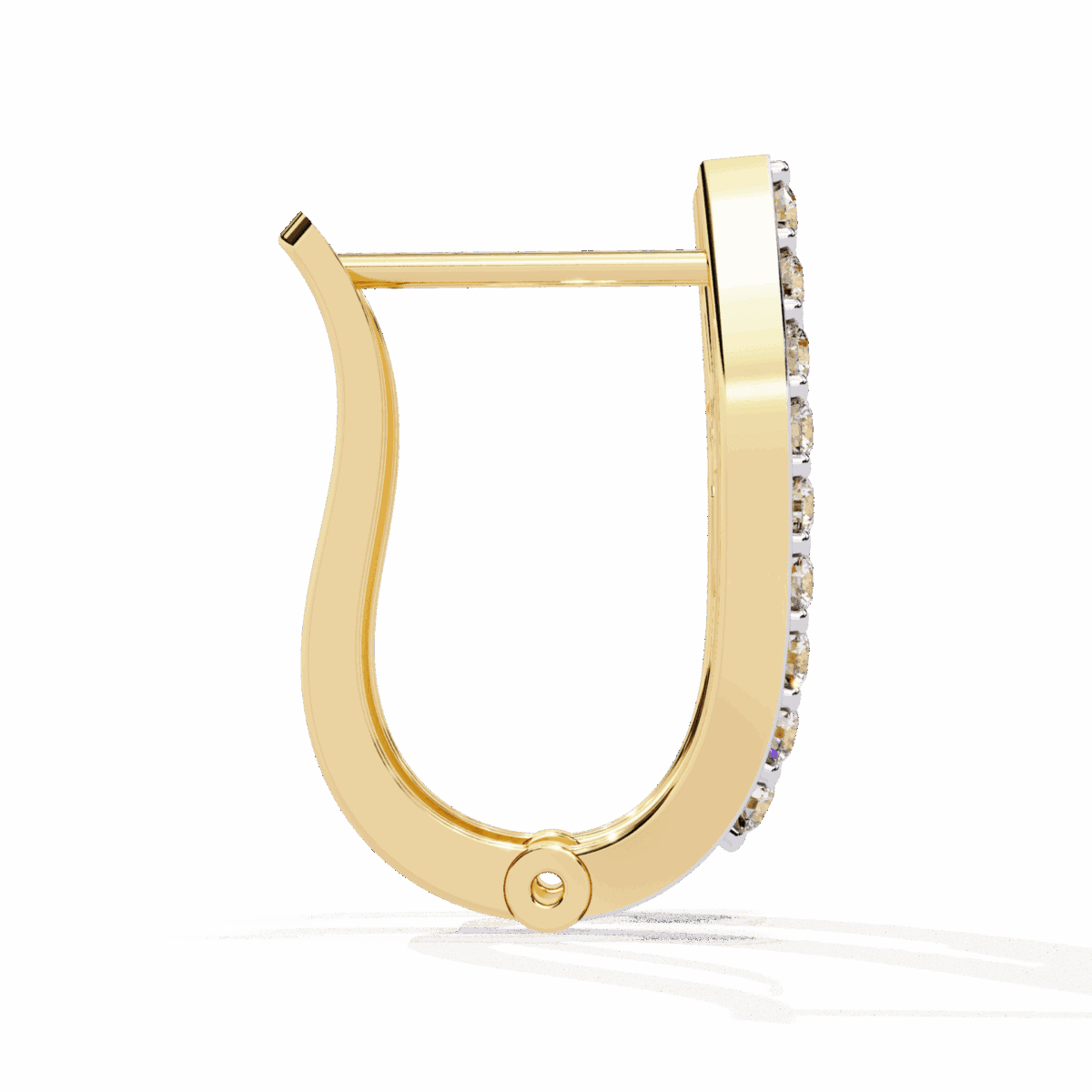 0.4 Carat Art Deco Baguette & Round Diamond Hoop Earrings  Image 6