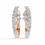 0.4 Carat Art Deco Baguette & Round Diamond Hoop Earrings - Image 9