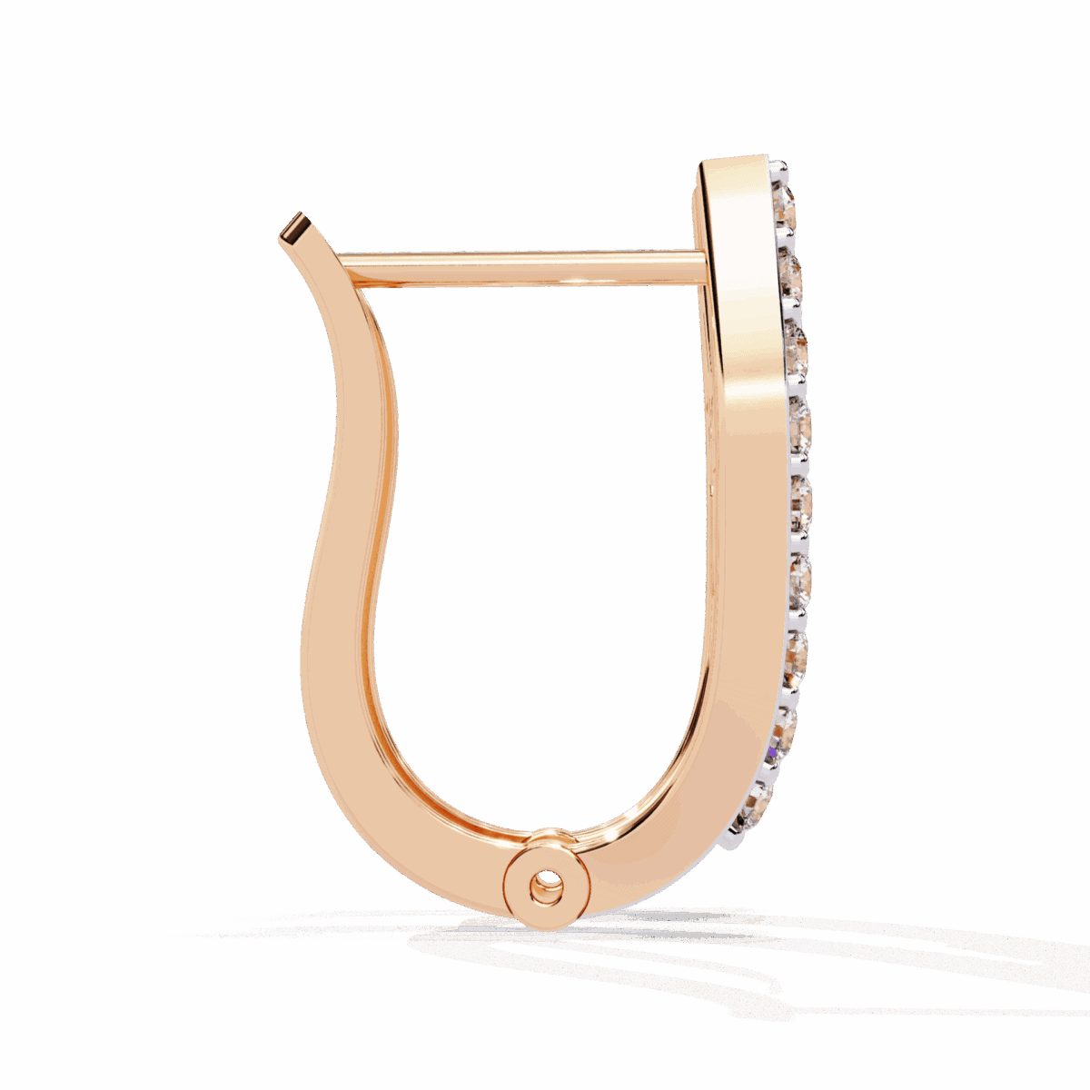 0.4 Carat Art Deco Baguette & Round Diamond Hoop Earrings  Image 10