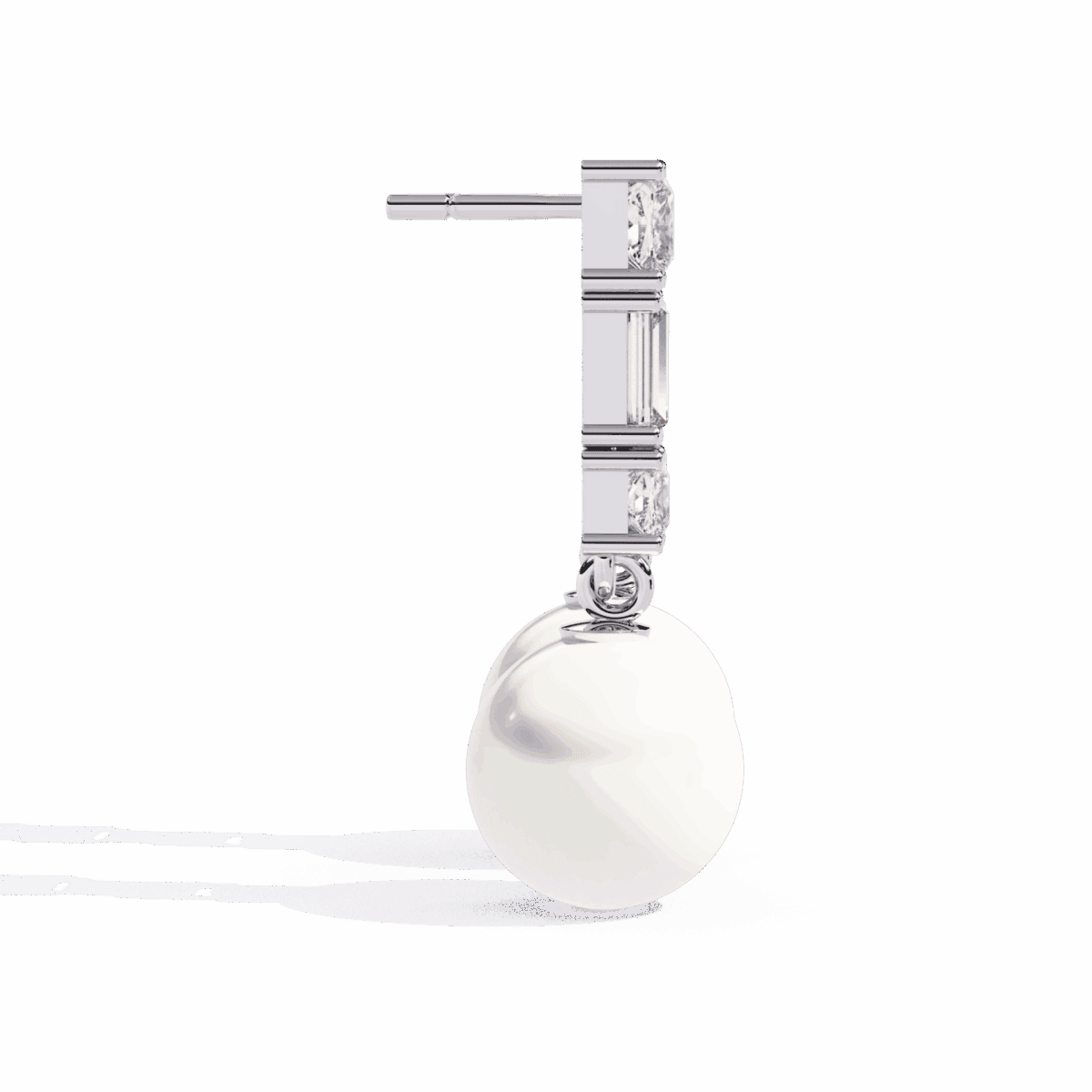 2 Carat Princess & Baguette Diamond Drop Earrings  Image 2