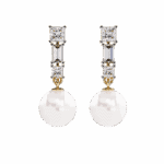 2 Carat Princess & Baguette Diamond Drop Earrings - Image 5