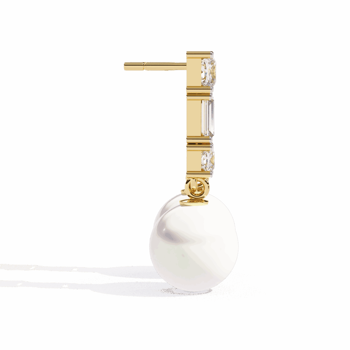 2 Carat Princess & Baguette Diamond Drop Earrings  Image 6