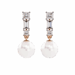 2 Carat Princess & Baguette Diamond Drop Earrings - Image 9