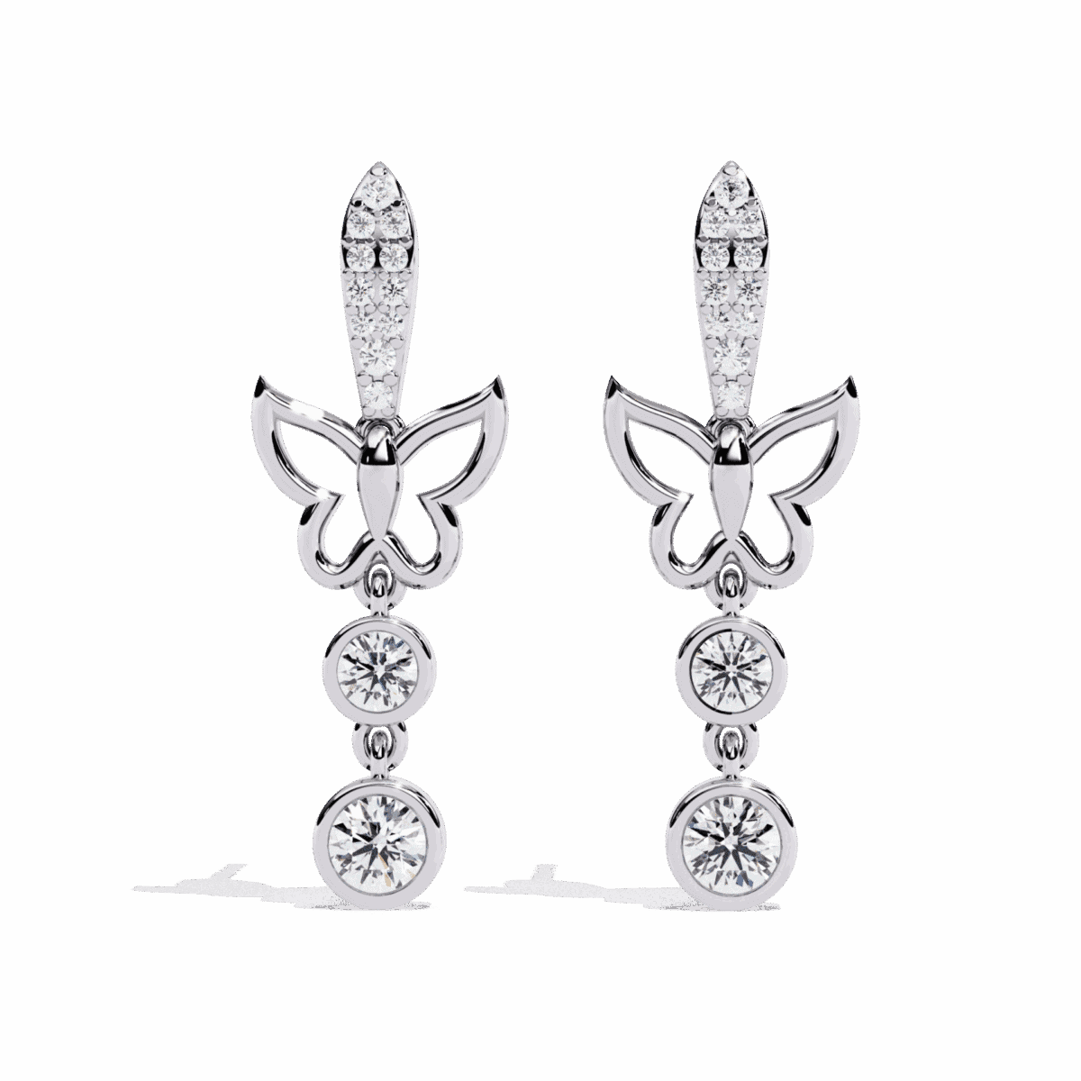 ER14061P11 0.6 Carat Eternal Round Diamond Dangle Earrings Image 1