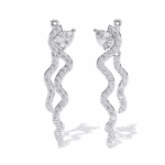 0.8 Carat Pear & Round Diamond Dangle Earrings