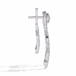 0.8 Carat Pear & Round Diamond Dangle Earrings - Image 2