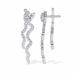 0.8 Carat Pear & Round Diamond Dangle Earrings - Image 4