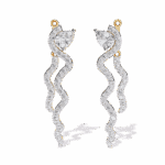 0.8 Carat Pear & Round Diamond Dangle Earrings - Image 5