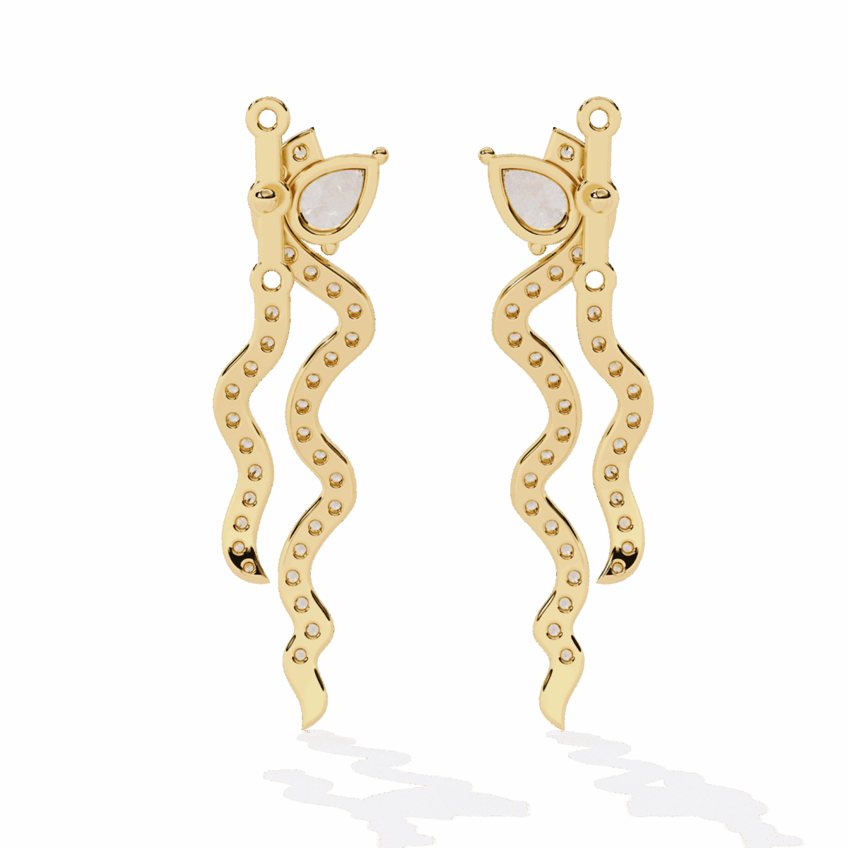 0.8 Carat Pear & Round Diamond Dangle Earrings  Image 7