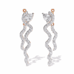 0.8 Carat Pear & Round Diamond Dangle Earrings - Image 9