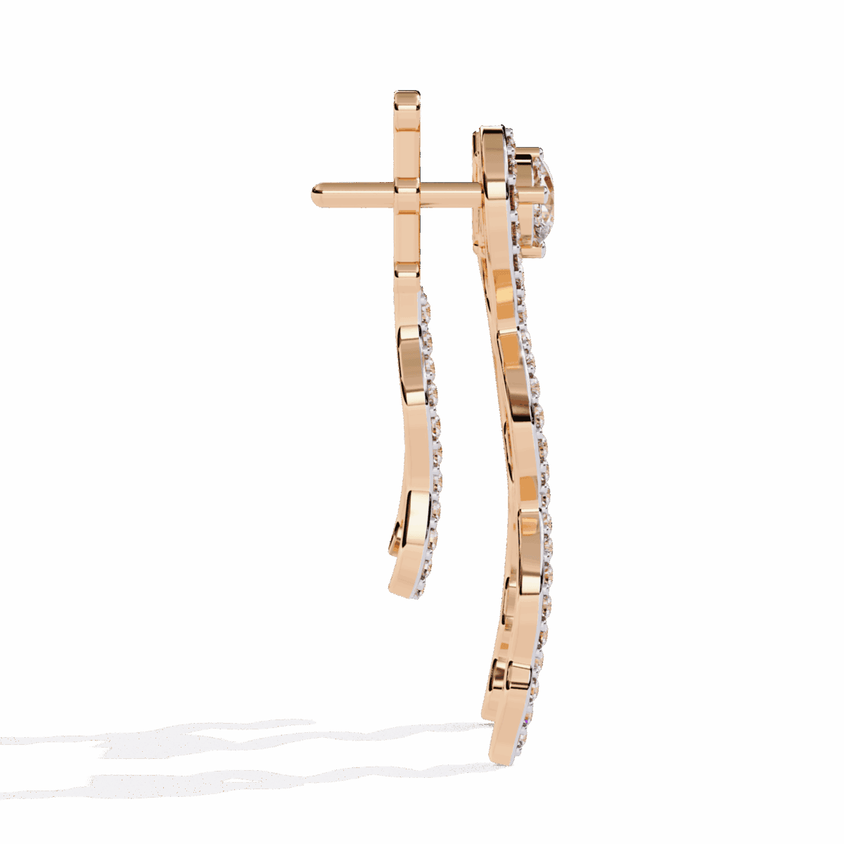 0.8 Carat Pear & Round Diamond Dangle Earrings  Image 10