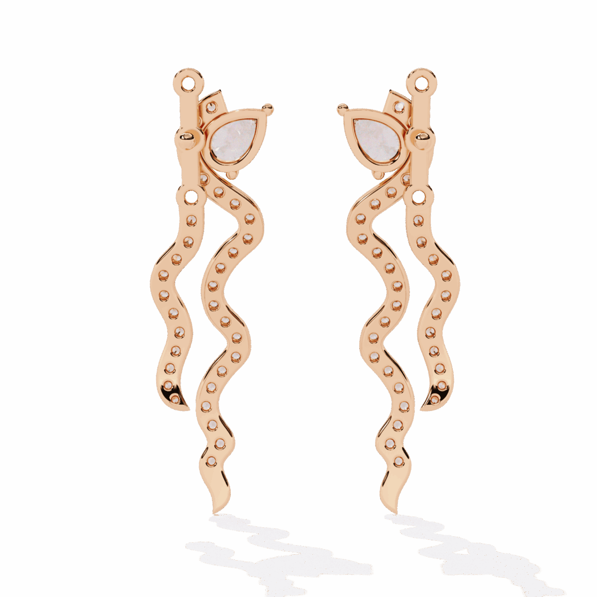 0.8 Carat Pear & Round Diamond Dangle Earrings  Image 11