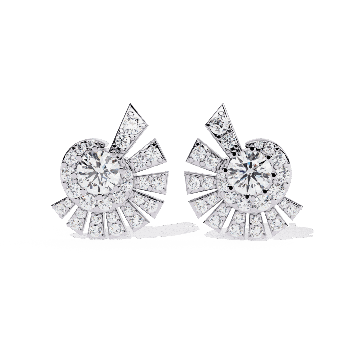 ER14063P11 1.75 Carat Round Diamond Cluster Stud Earrings Image 1
